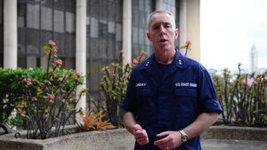 Rear Adm. Kevin Lunday speaks on Hurricane Lane and Coast Guard resources