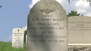 U.S. Navy Admiral McCain Headstone B-roll at Arlington National Cemetery