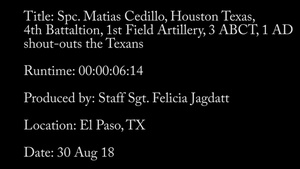Spc. Matias Cedillo- Houston Texans