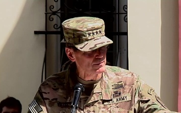 U.S. Army Gen. Joseph L. Votel, Commander, U.S. Central Command, Speaks at the Resolute Support Change of Command