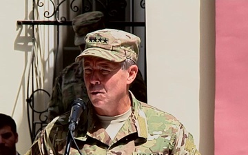 U.S. Army Gen. Scott Miller Gives First Speech as Resolute Support Commander