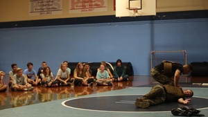 Marines demonstrate MCMAP to Charlotte high school students