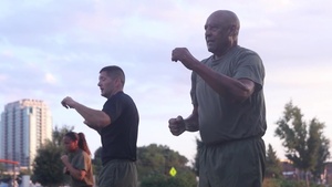 Marine Week Charlotte Morning Physical Training SgtMaj Canley