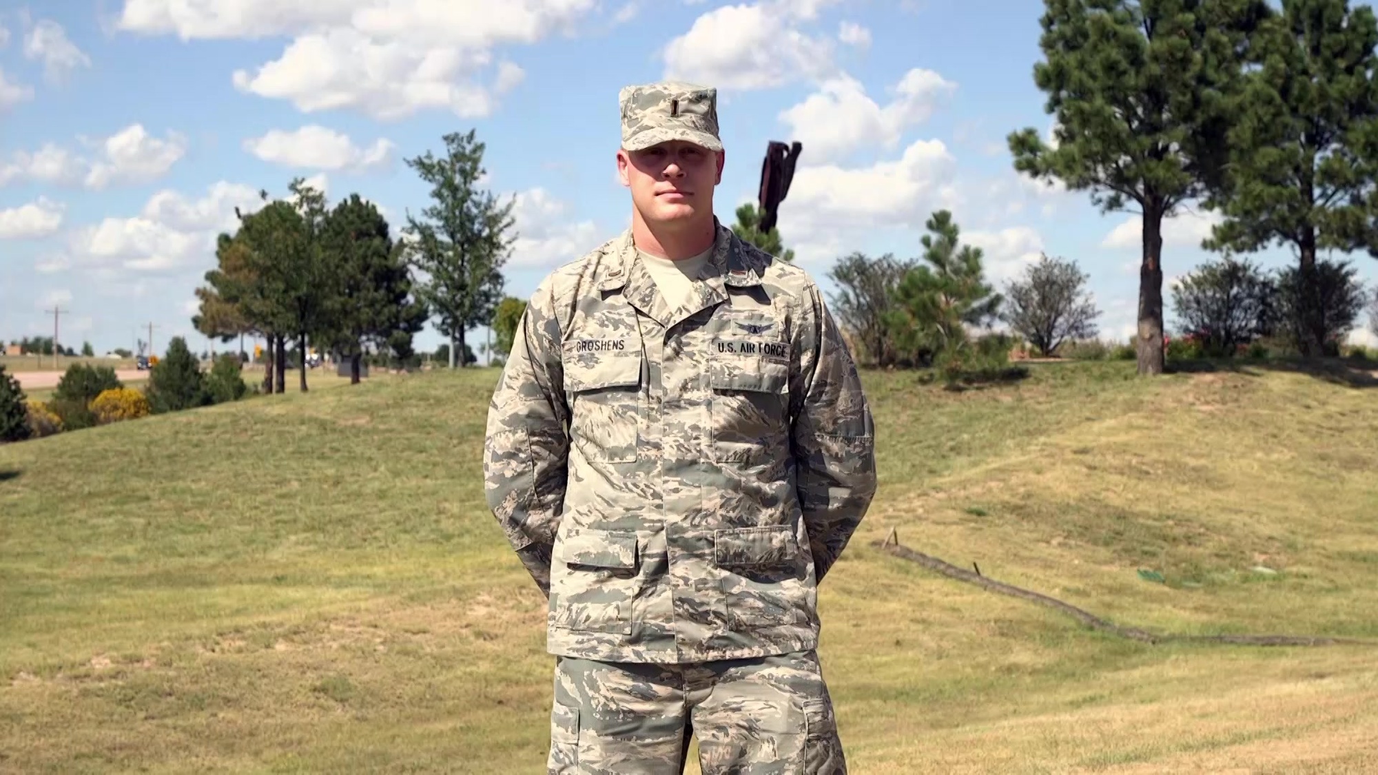 2nd Lt. Tanner Groshens gives a shout out to his family in Minnesota and says &quot;GO Vikings!&quot;