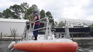 Coast Guard crews stage smallboats in Charleston