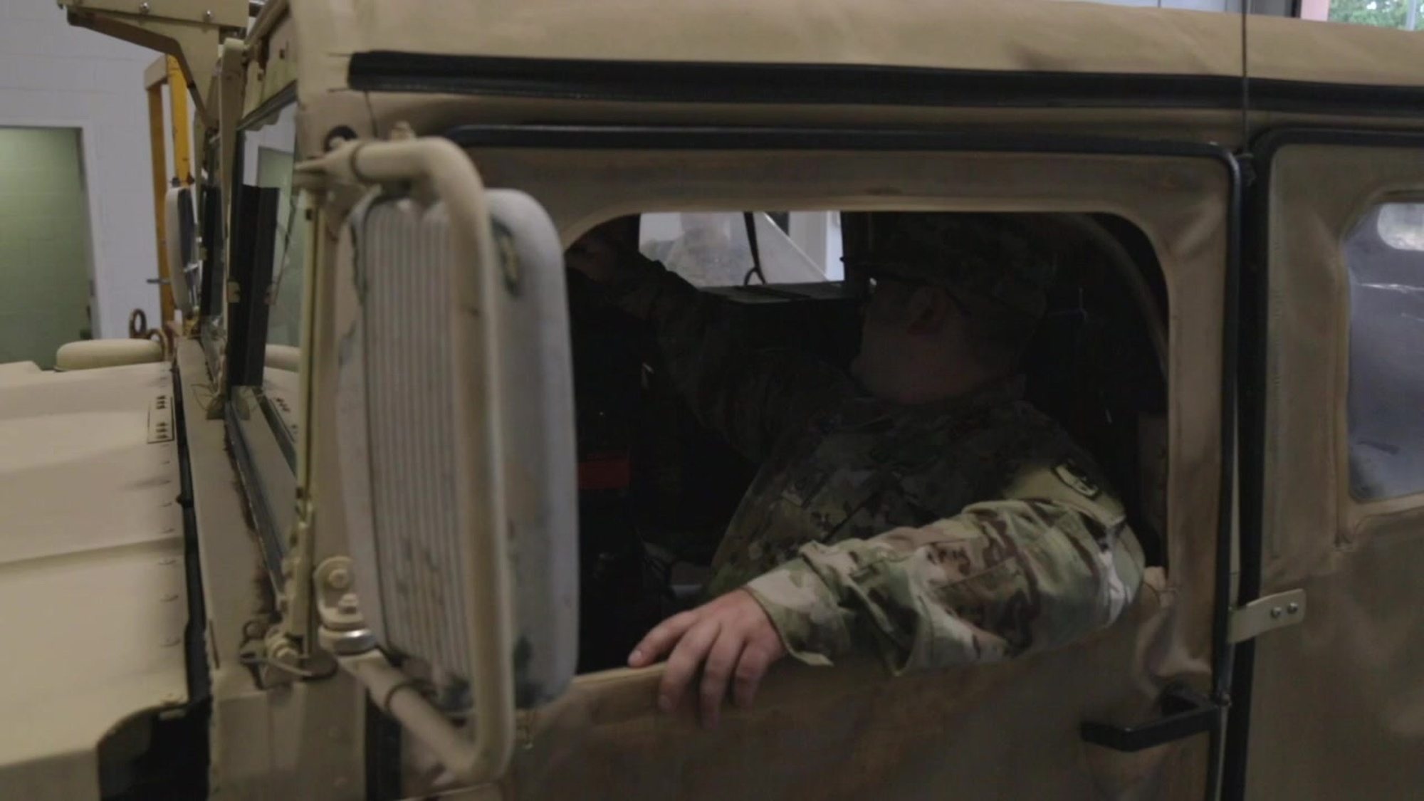 Members of the South Carolina Army National Guard&#39;s 1053rd Transportation Company position unit vehicles in Manning, S.C., after refueling and picking up life jackets in preparation for potential high-water rescue missions in response to Hurricane Florence, Sept. 14, 2018. (U.S. Army National Guard video by South Carolina Army National Guard)