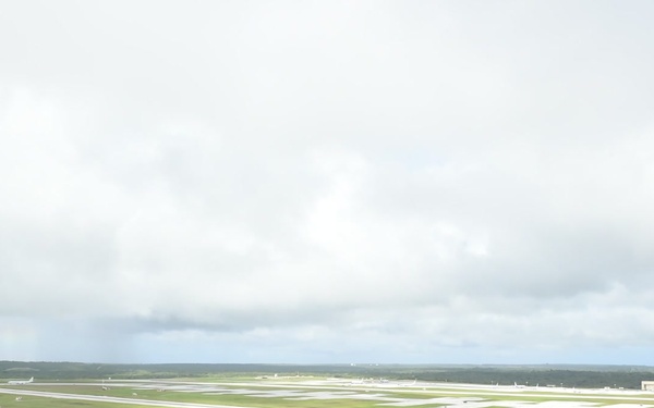 A B-52 and a P-8A Take Off
