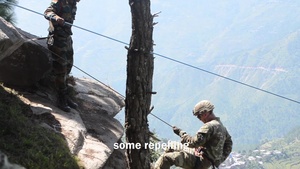 Yudh Abhyas 18 - Training Day 4 Mountain Rappelling