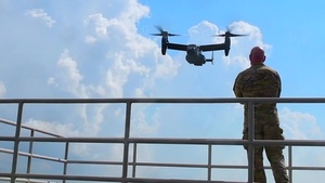 8th SOS and Maritime Operations conduct testing on CV-22 deck-landing vessel
