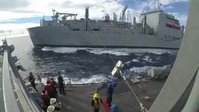 USS Shoup replenishes from USNS Wally Schirra