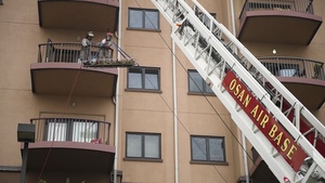 High-angle rescue training exercise