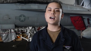 Aboard USS Reagan for Valiant Shield - Airman Duenas