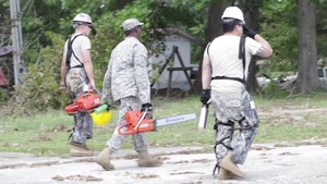 Chainsaws and elbow grease: N.C. guardsmen chop trees after Florence