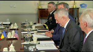 Mattis Welcomes Romanian Defense Minister to the Pentagon