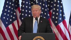 Secretary of State Michael R. Pompeo attends President Donald Trump’s press conference at the Palace Hotel, in New York City