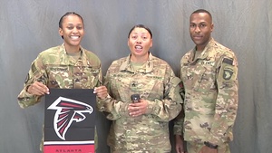 Atlanta Falcons Shoutout- SGT Teresa Henderson, SSG Rachel Blake, SGT Timothy Head