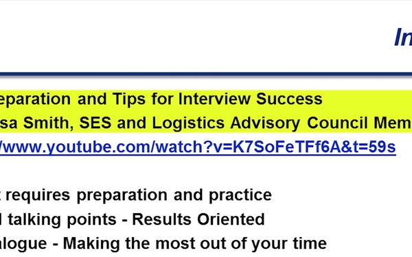Mentoring and Interviewing Tips - Logistics Career Field Team