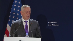 James Mattis, U.S. Secretary of Defense and Florence Parly, French Minister of the Armed Forces presser