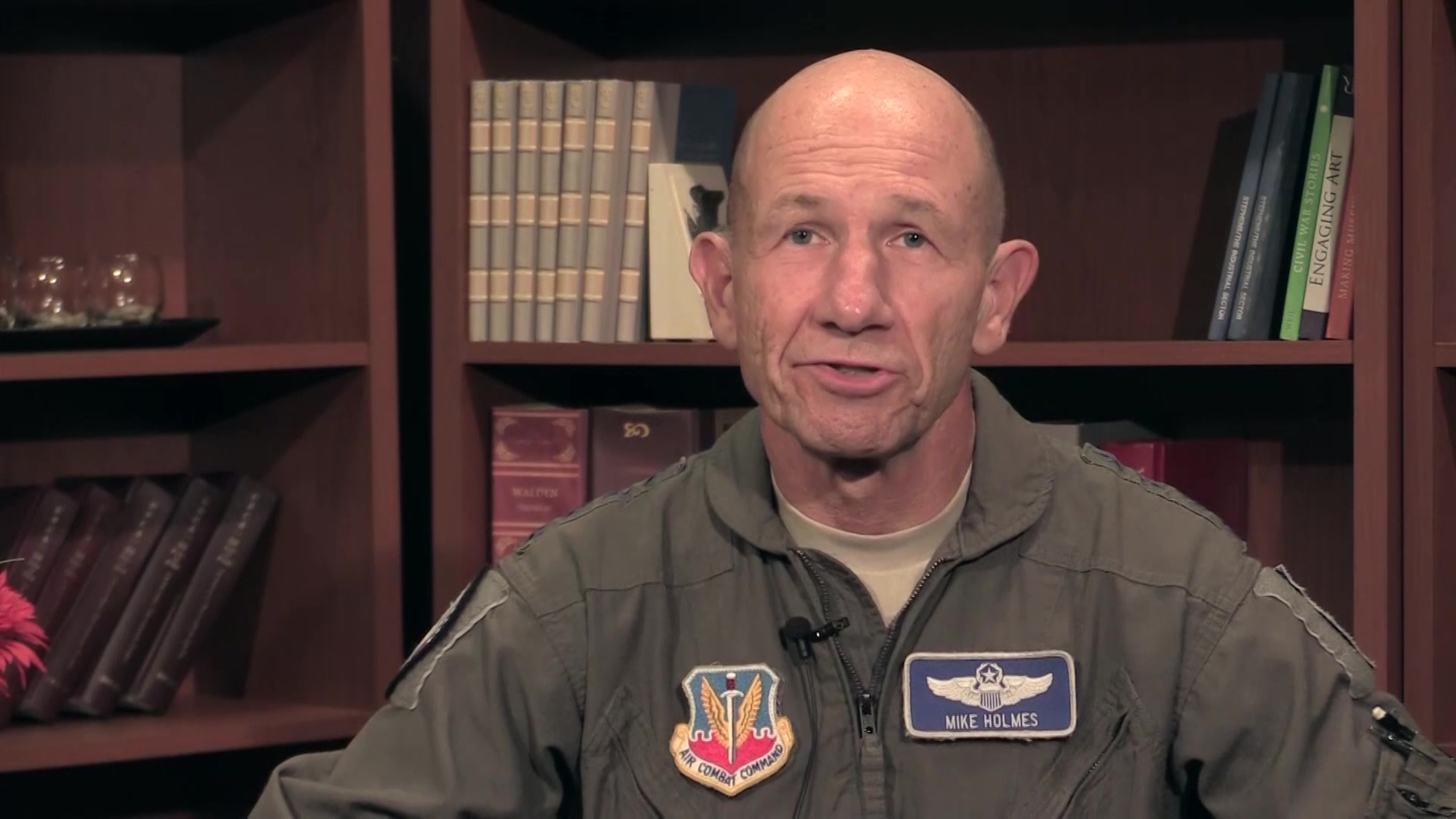 Gen. Mike Holmes, the commander of Air Combat Command, addresses the Tyndall community Oct. 11, 2018, about the effects of Hurricane Michael. (U.S. Air Force video by Staff Sgt. Levi Reynolds)