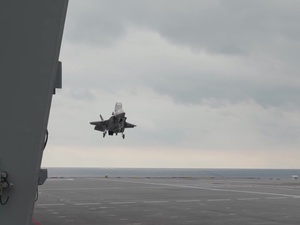 First Shipborne Rolling Vertical Landing on HMS Queen Elizabeth