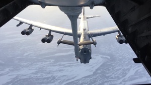 B-52 Moves In To Be Refueled By A KC-10