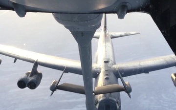 B-52 Moves In To Be Refueled By A KC-10