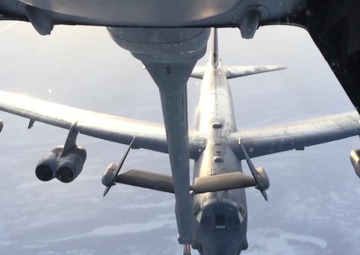 B-52 Moves In To Be Refueled By A KC-10