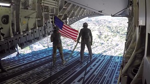 Edwards AFB conducts flyover for NLCS Game 3, Oct. 15