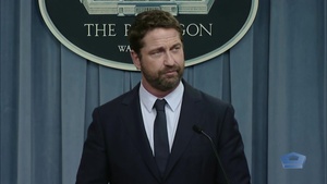 Gerard Butler at the Pentagon