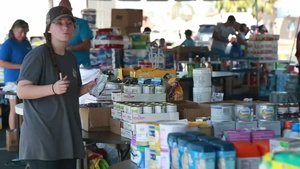 BROLL_ Community Volunteers mobilized to help with relief efforts at a point of distribution site in Panama City Beach