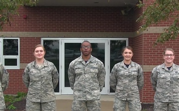 178th Wing members provide greeting for Ohio State Military Appreciation game