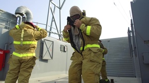 Fire Fighting Drills aboard Army Watercraft LCU-2027
