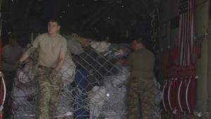 Indonesia Disaster Relief: Loading Pallets onto C-130s