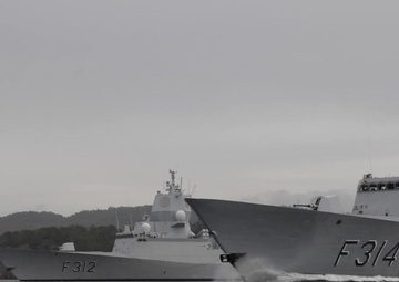 TRIDENT JUNCTURE 2018 - Otto Sverdrup sailing from Haakonsvern Naval Base (HOS) in Bergen