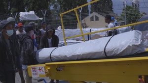 Indonesia Earthquake Relief: Delivering aid to Palu B-roll part 2