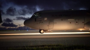 U.S. Air Force C-130 Departs Guam for Typhoon Yutu Relief