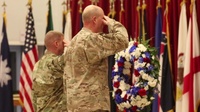 28th Infantry Division Holds a Wreath Laying Ceremony at Camp Arifjan, Kuwait