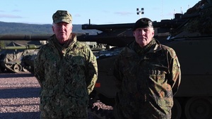TRIDENT JUNCTURE 2018 - Admiral James Foggo Interview at Camp Rødsmoen, Norway