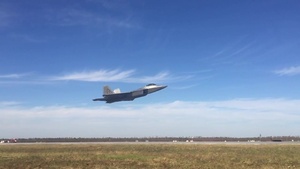 Raptor Departs From Tyndall AFB Following the Aftermath of Hurricane Michael