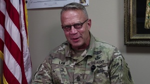 Command Sgt. Maj. Dennis Law gives USARCENTury shoutout