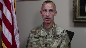 Command Sgt. Maj. Ty Emmans gives USARCENTury shoutout