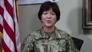 Maj. Gen. Miyako Schanely, gives USARCENTury shoutout