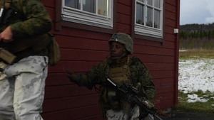 TRIDENT JUNCTURE 2018 - US Marines and Spanish forces conduct simulated battlefield exercise in the town of Oppdal, Norway