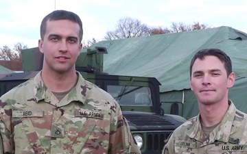 Sgt James Crunk and Pfc Connor Reid give a shoutout to the San Jose Sharks