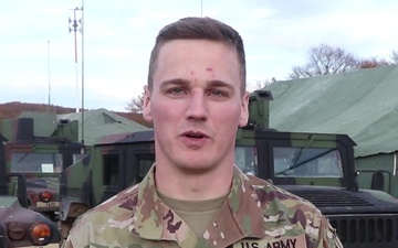 Spc Simeon Reiswig gives a shoutout to the University of North Dakota Fighting Hawks