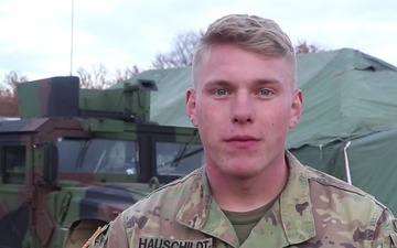 Spc Tyson Hauschildt gives a shoutout to the Tennessee Volunteers