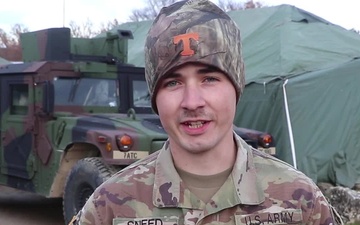 Ssg Daniel Sneed gives a shoutout to the Tennessee Volunteers