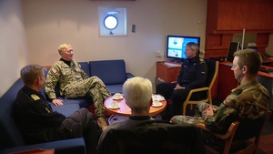 TRIDENT JUNCTURE 2018 - Exercise Director, Admiral James Foggo Visits Dutch Amphibious Ship HNLMS Johan de Witt
