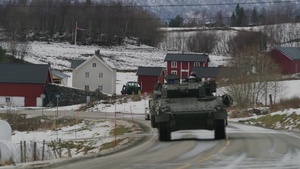 TRIDENT JUNCTURE 2018 - Spanish Armoured Vehicles Manoeuvre Near Oppdal, Norway