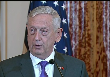 Mattis Holds Joint Press Conference With Chinese Officials